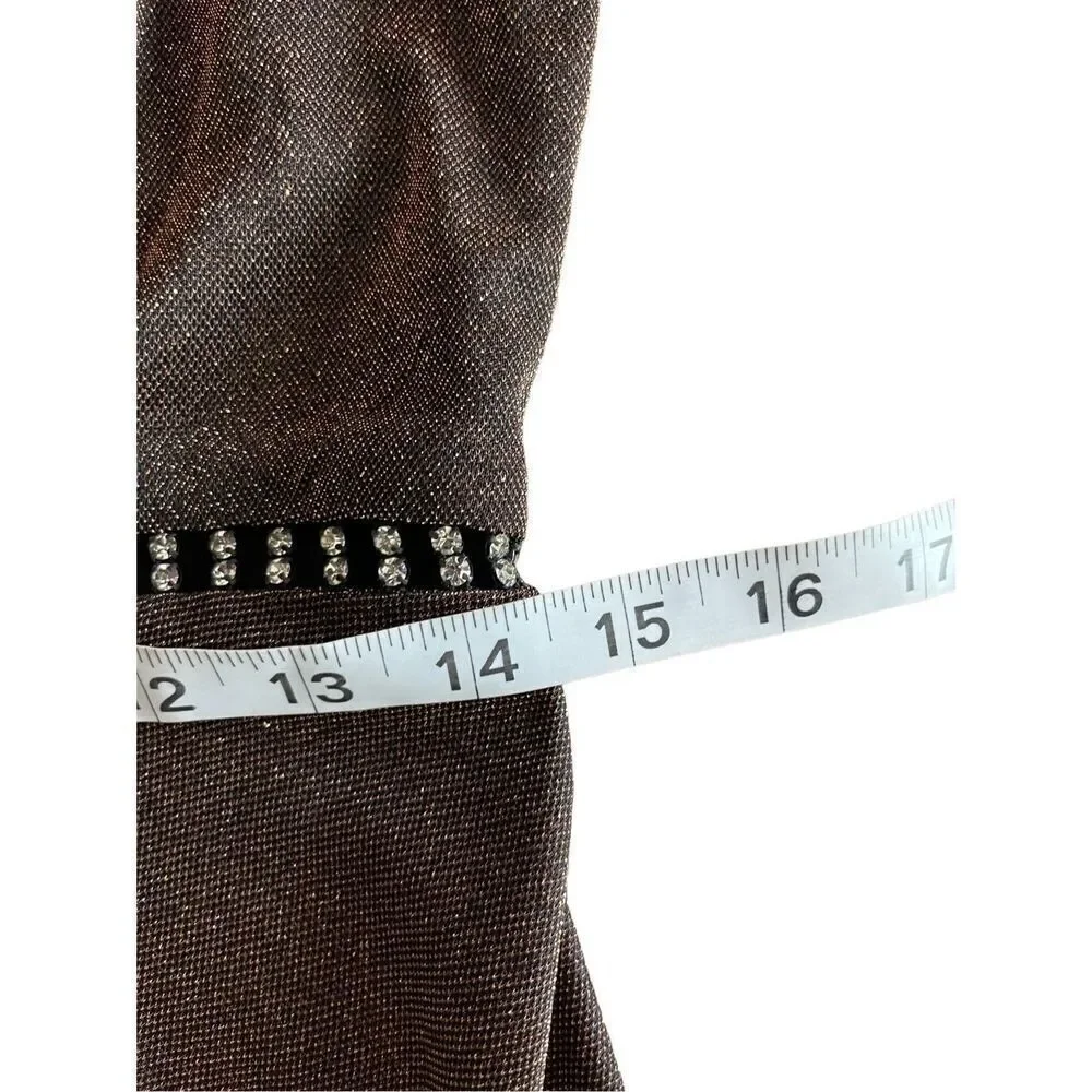 Vintage‎ 90s cache brown and gold shimmer maxi dress